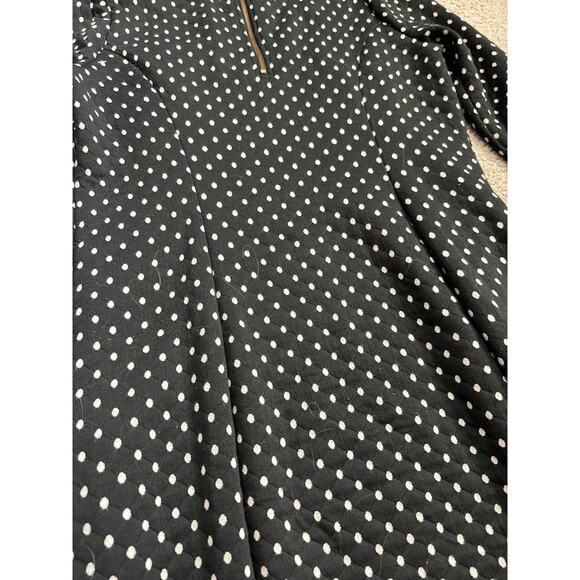 Boden Dott Polka Dot Quilted Sweater Shift Dress Black White Size 10 Long - Picture 12 of 13
